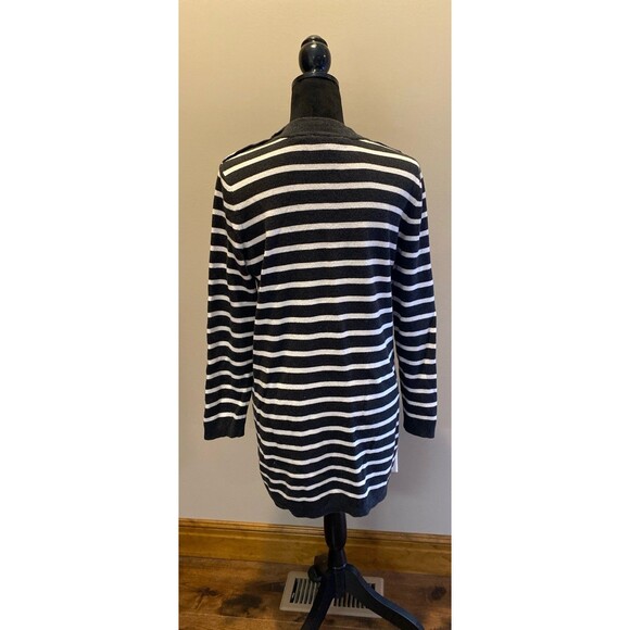 L.O.G.G. H&M LADIES STRIPE SWEATER DRESS LONG SLEEVE SIZE MEDIUM FINE KNIT Gray - Picture 6 of 11